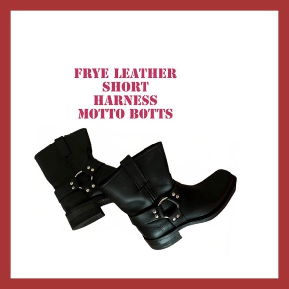 Frye Leather Short Harness Moto Boots